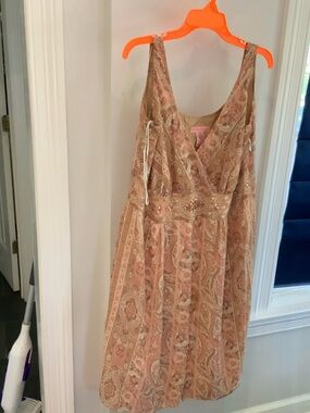 Pink Paisley Embroidered Sundress bandolino size 16W nwot.  SKU 3036